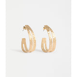 Gold Elk Amner large hoop earrings from ELK The Label, featuring smooth circular design and shiny finish.