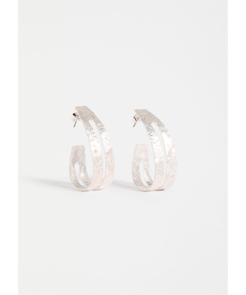 Silver Elk Amner Large Hoop Earring from ELK The Label, featuring a bold, polished hoop design perfect for stylish ear jewelry.
