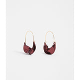 ELK The Label Siita hoop earring in espresso color, showcasing a stylish, rounded metal design on a white background.