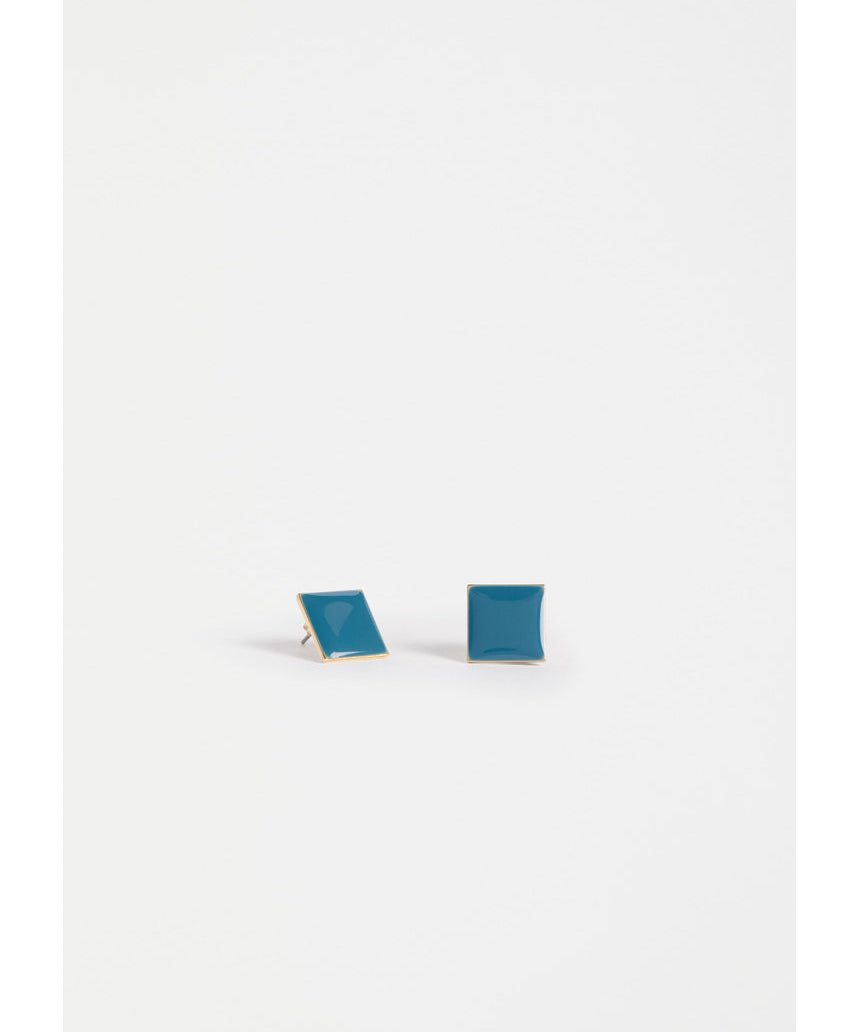 ELK The Label Silenn small stud earring in ocean blue with a smooth, rounded design, perfect for subtle everyday wear.