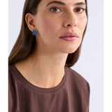 ELK The Label Silenn small stud earring in ocean blue, featuring a sleek, minimalist design with a shiny blue finish.