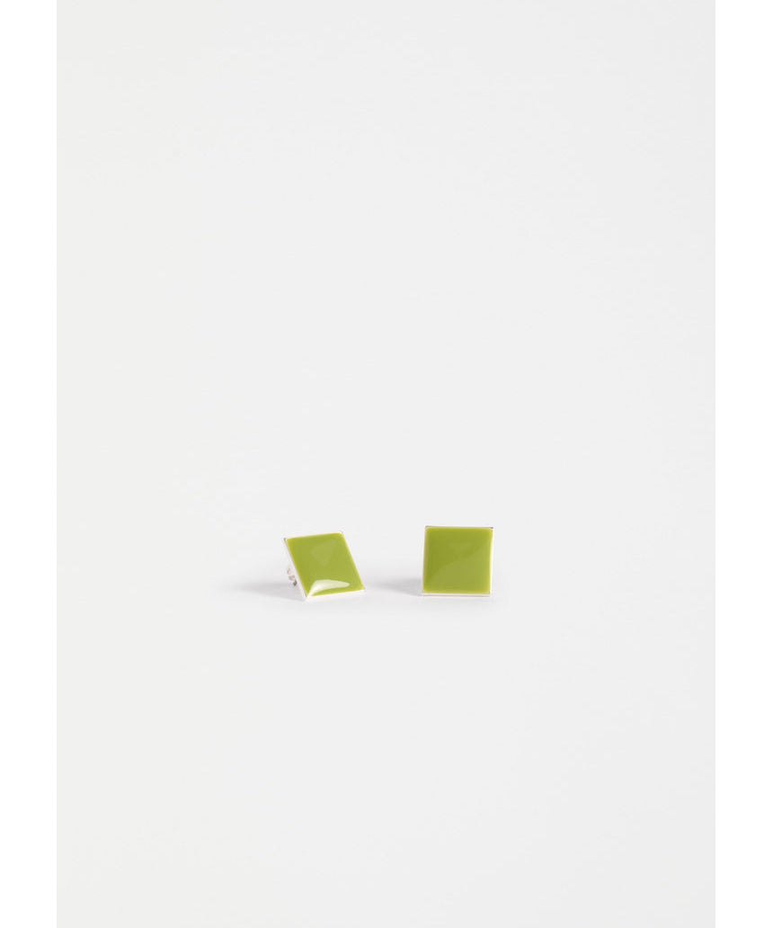 ELK The Label Silenn small stud earring in celery color, minimalist jewelry with a subtle, elegant design.