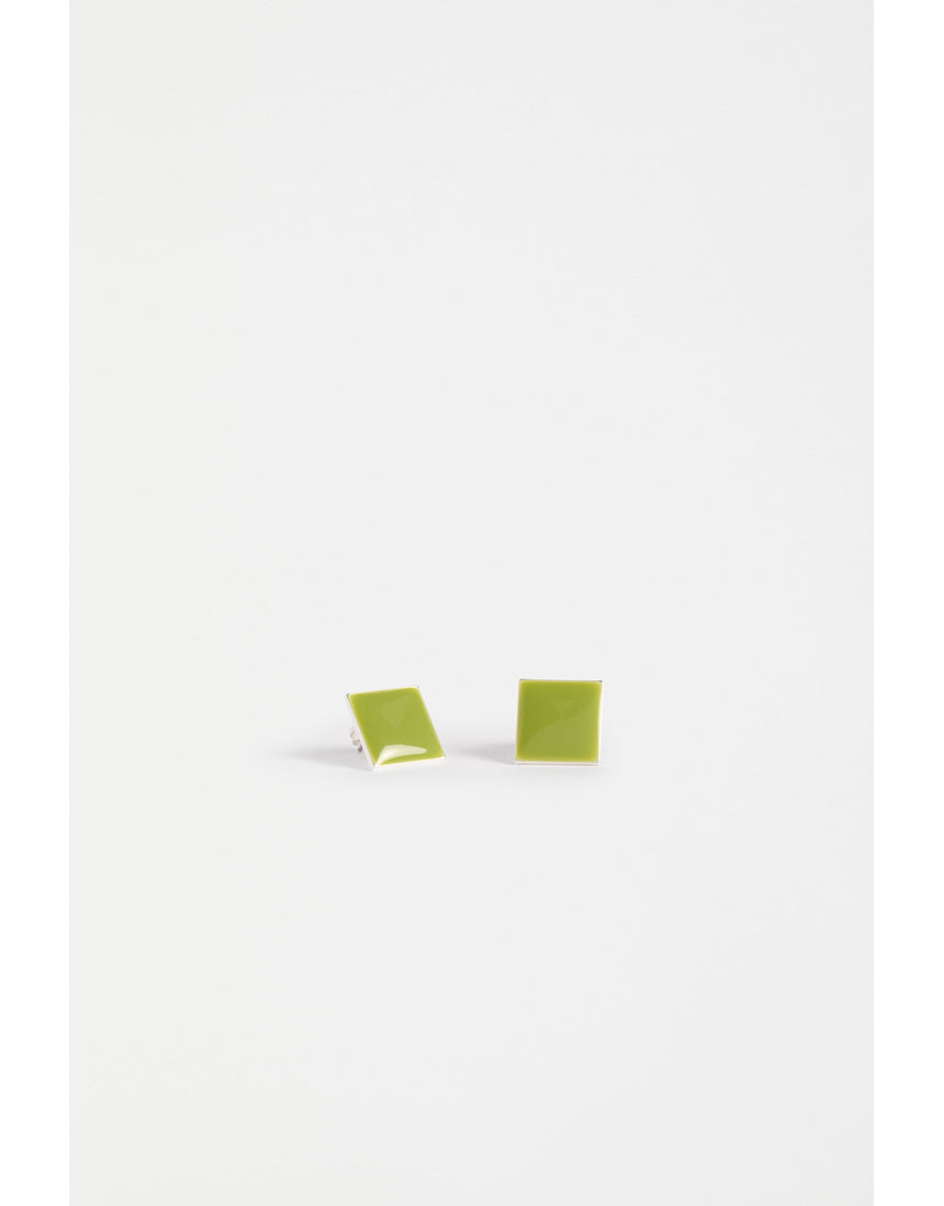 ELK The Label Silenn small stud earring in celery color, minimalist jewelry with a subtle, elegant design.