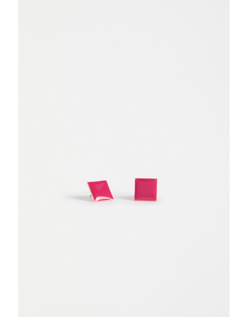 ELK The Label Silenn small stud earring in geranium color, featuring a delicate floral design on a silver-toned metal.