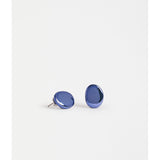 Dusk blue Elk Atur Mini Stud Earrings by ELK The Label, small round earrings with a smooth finish, shown on a white background.