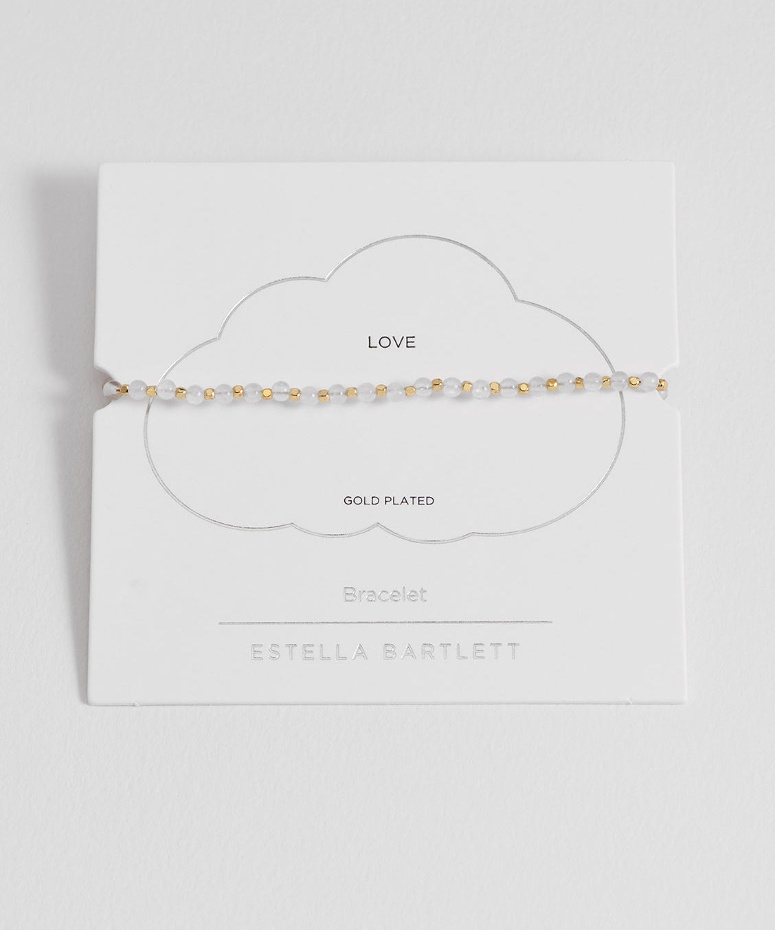 Estella Bartlett Moonstone Gemstone Amelia Bracelet featuring a delicate chain and a luminous moonstone charm.