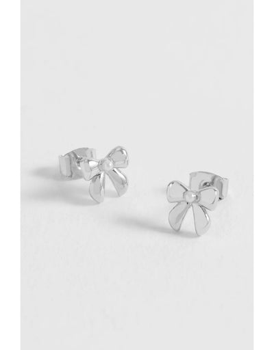 Estella Bartlett - Pearl Bow Stud Earrings Silver, Earrings, Estella Bartlett - Say It Sister