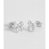 Estella Bartlett - Pearl Bow Stud Earrings Silver, Earrings, Estella Bartlett - Say It Sister