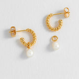 Estella Bartlett - Pearl Drop & Twist Hoop Earring, Earrings, Estella Bartlett - Say It Sister