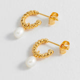 Estella Bartlett - Pearl Drop & Twist Hoop Earring, Earrings, Estella Bartlett - Say It Sister