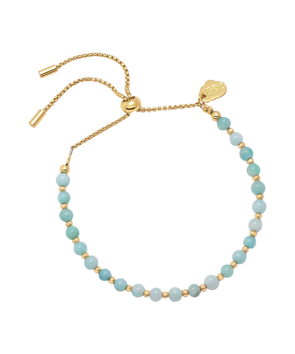 Estella Bartlett Amelia bracelet with Amazonite beads, showcasing a delicate jewelry piece on a white background.