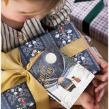 Bespoke Letterpress Christmas Village 6-pack greeting card box set with festive holiday village illustrations and elegant lettering.