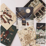 Bespoke Letterpress Christmas Village 6-pack greeting card box set featuring festive village illustrations on high-quality note cards.