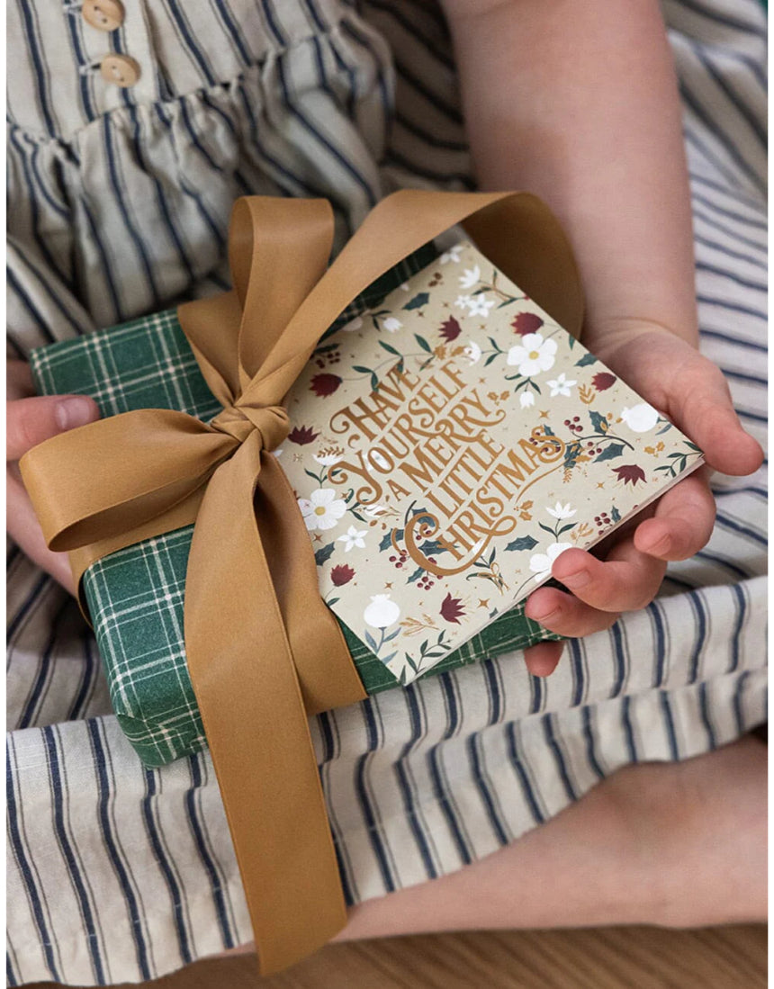 Bespoke Letterpress Christmas Village 6-pack greeting card box set with festive village illustrations on white cardstock