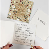 Bespoke Letterpress Christmas Village 12-pack square greeting card boxset featuring festive holiday village designs.