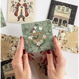 Bespoke Letterpress Christmas Village 12-pack square greeting card box set with festive holiday village illustrations.
