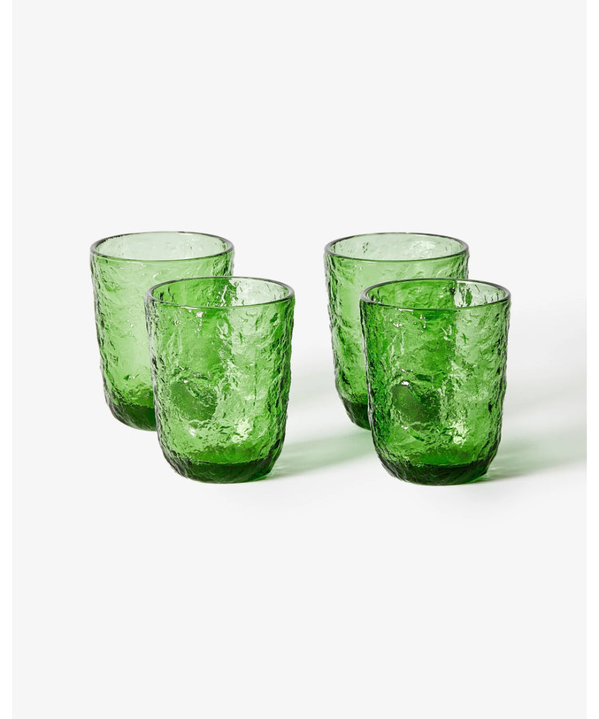 Bonnie and Neil Gem Green glass tumbler with a vibrant green design, perfect for everyday use or special occasions.