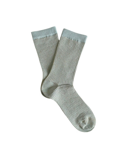 Klue - Glitter Lurex Socks - Stripes Gray Mist, socks, Klue - Say It Sister