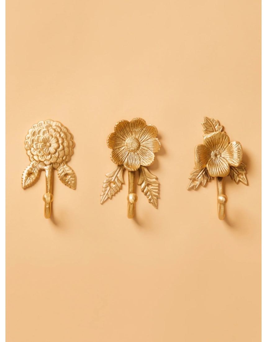 Brass Daisy Wall Hook by Bonnie and Neil, featuring a delicate daisy flower design for stylish wall organization.