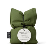 Salus Lavender and Barley Heat Pillow in forest green fabric, designed for soothing warmth and relaxation.