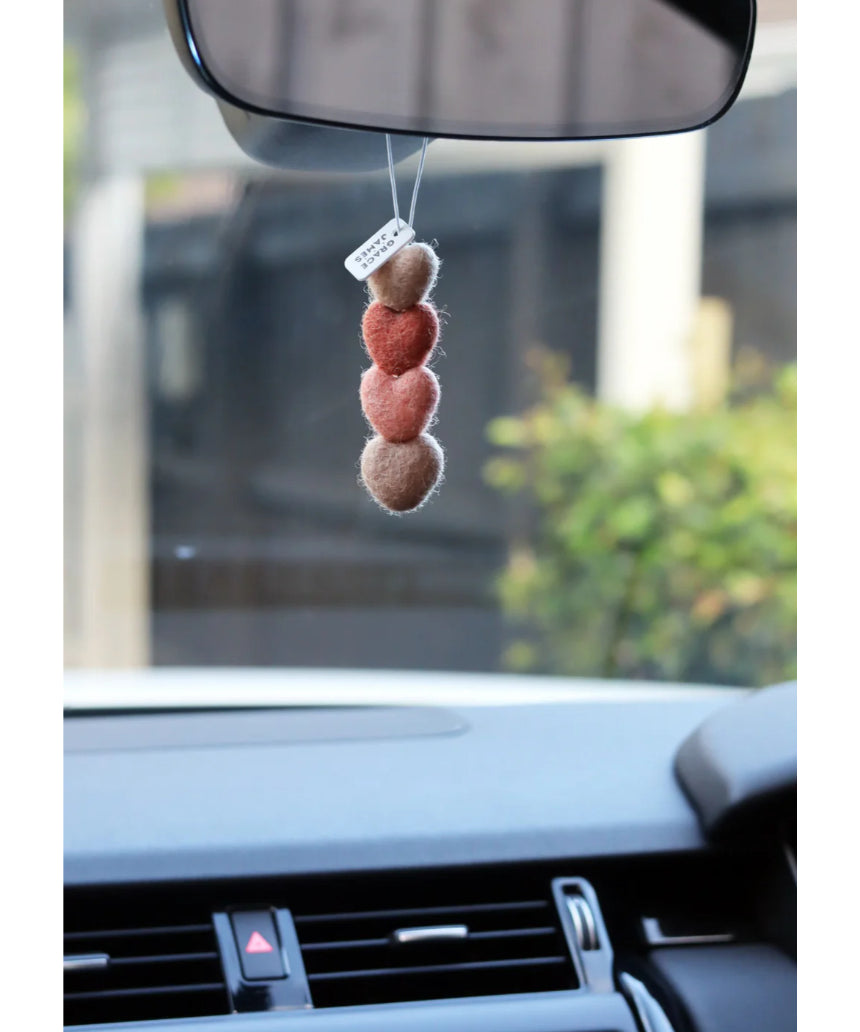 Grace & James Passionfruit & Vanilla Sorbet Heart Felt Air Freshener, decorative scented air freshener with fruity vanilla aroma