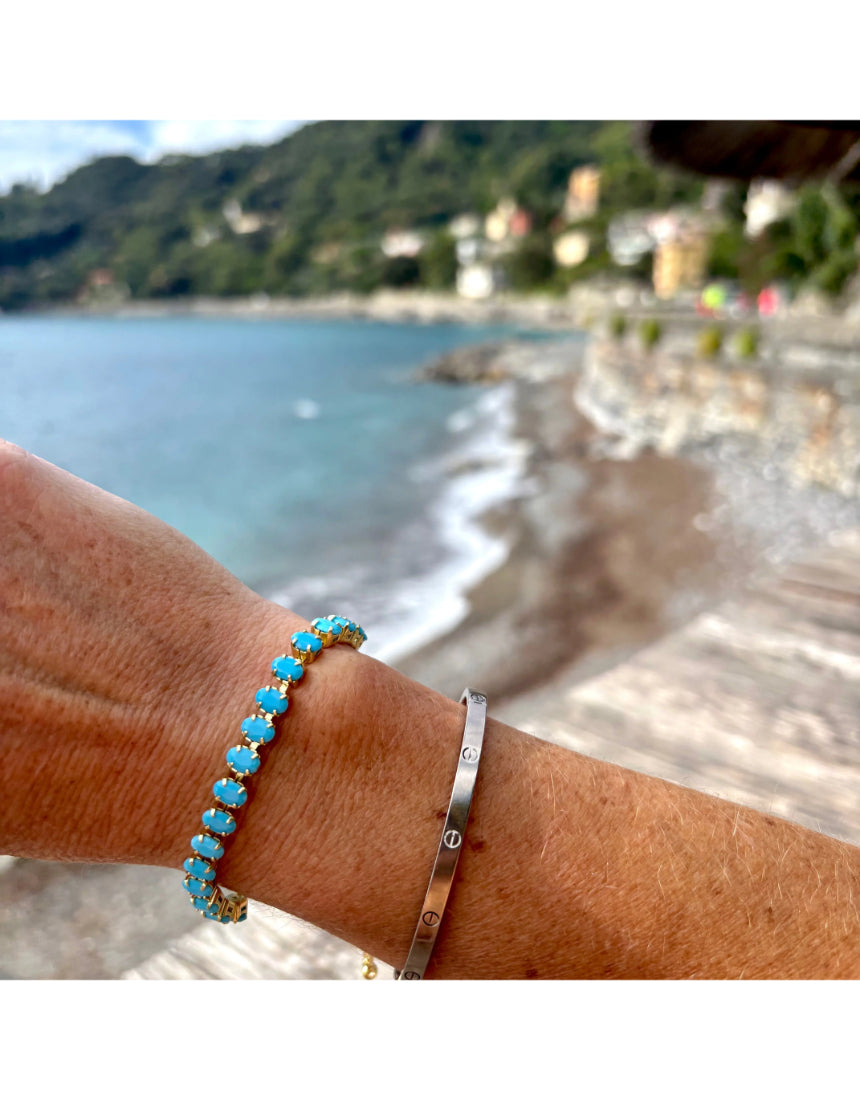 Mila Tennis Bracelet, , Salty Safari - Say It Sister