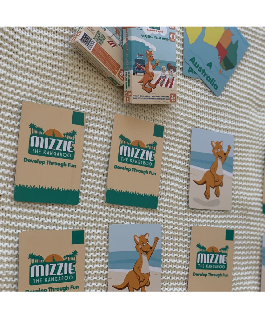 Mizzie the Kangaroo - Memory Match 4-In-1 Flash Card Game Set, game, Mizzie the Kangaroo - Say It Sister