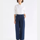 Dark blue Elk Decla Jean, a stylish denim clothing item for women, featuring classic fit and detailed stitching.