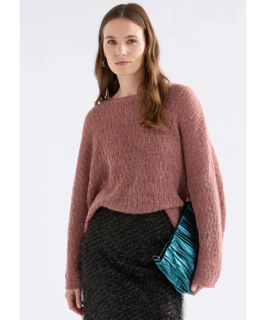 Elk - Agna Pattern Sweater Rosewood, Clothing, Elk - Say It Sister