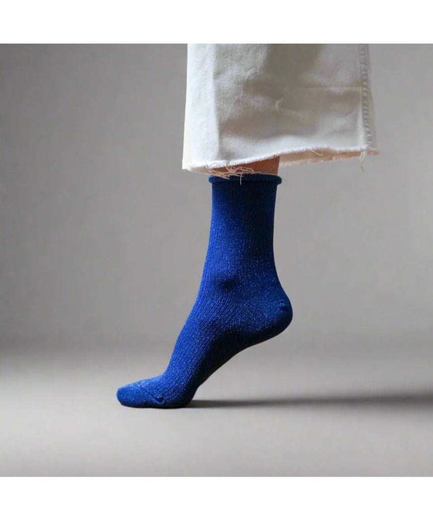 Klue - Glitter Lurex Socks - Electric Blue, socks, Klue - Say It Sister