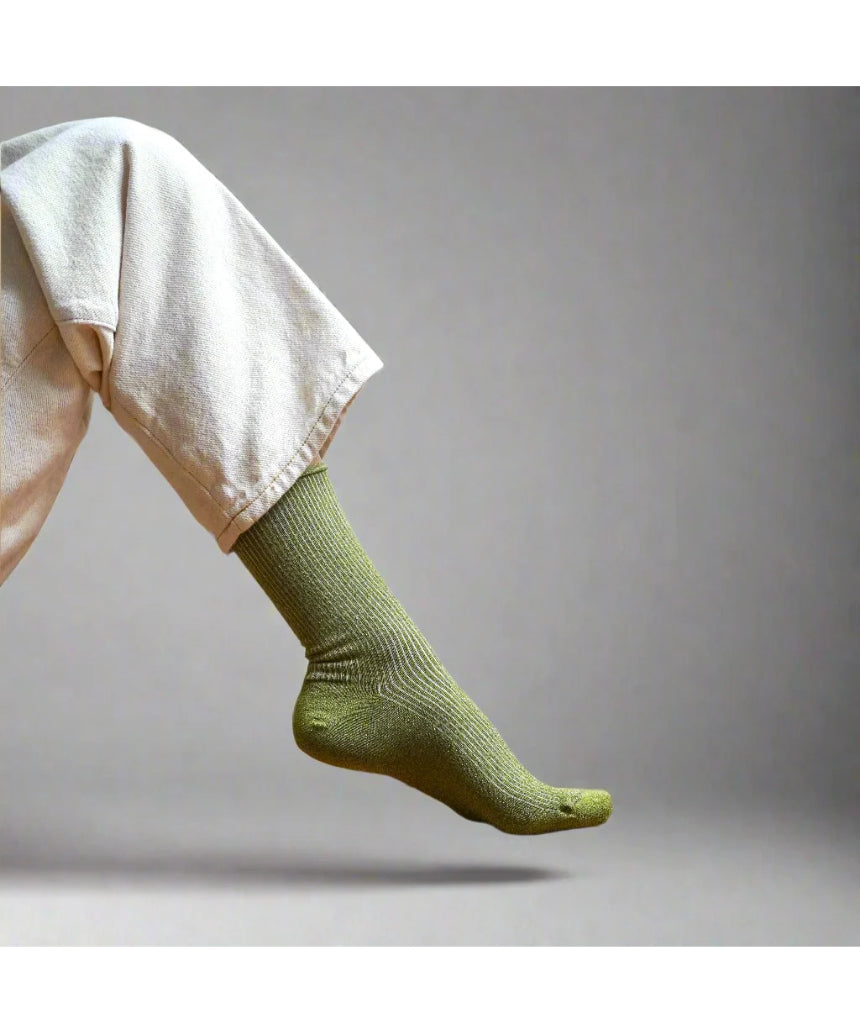 Klue - Glitter Lurex Socks - Olive Green, socks, Klue - Say It Sister