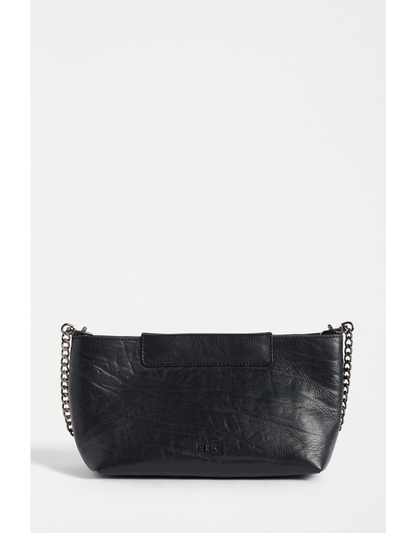 Black Elk Elsmar crossbody bag with adjustable strap and sleek design, featuring subtle branding and spacious interior.