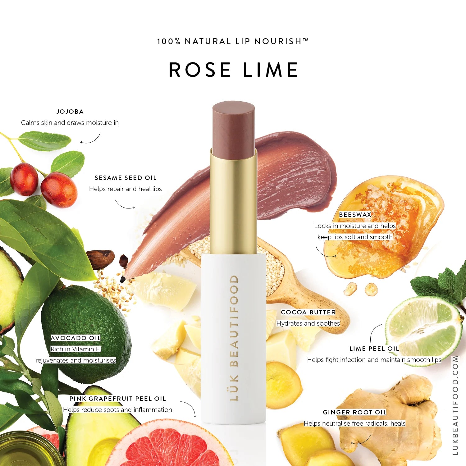 Lük Beautifood - Bon Bon: The Perfect Nude - Rose Lime Lip Nourish, , Luk Beautifood - Say It Sister