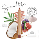 Luk Beautifood Natural Lipstick Crayon in Fig Brûlée, showcasing a warm, earthy lipstick shade in a sleek crayon form.