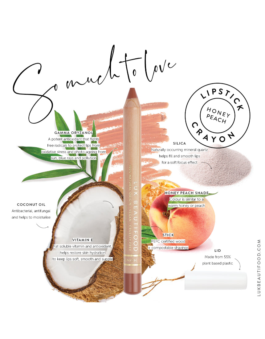Lük Beautifood - Natural Lipstick Crayon - Honey Peach, Lipstick, Luk Beautifood - Say It Sister