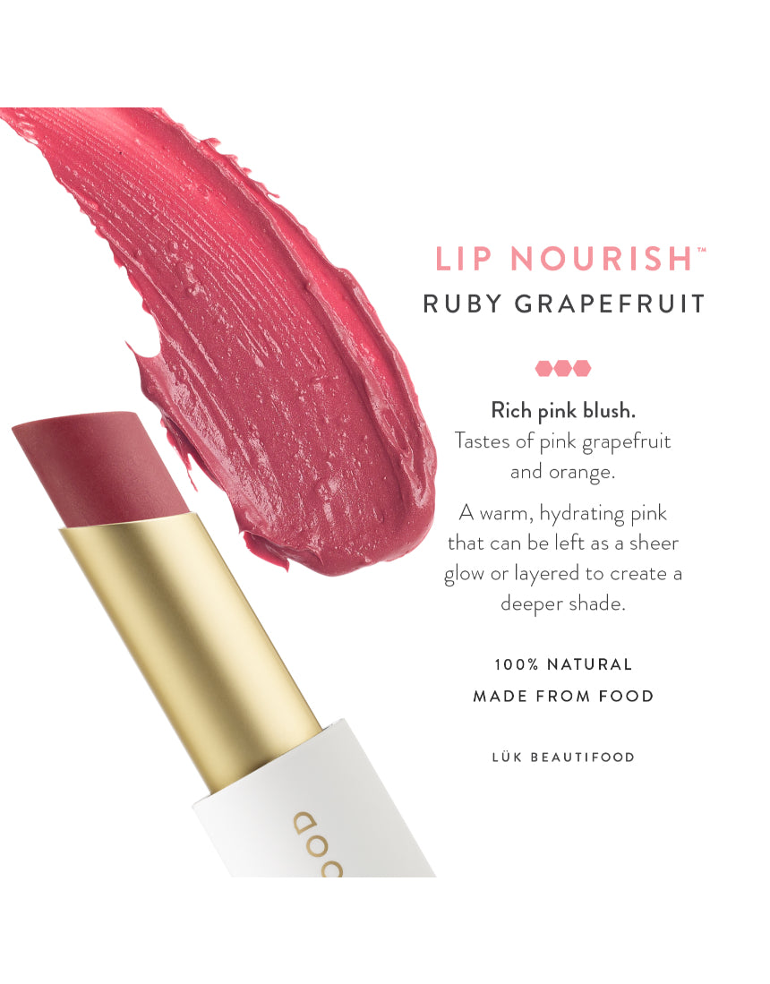 Lük Beautifood - Lip Nourish - Ruby Grapefruit, Lipstick, Luk Beautifood - Say It Sister