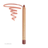 Luk Beautifood Natural Lipstick Crayon in Fig Brûlée, showing the pencil swatch and shade details.