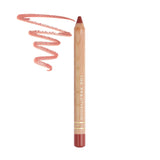 Luk Beautifood Natural Lipstick Crayon in Caramel Kiss, showing the warm caramel shade and the pencil form with swatch.