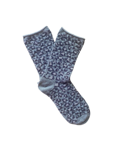Klue - Glitter Lurex Socks - Leopard Grey, socks, Klue - Say It Sister
