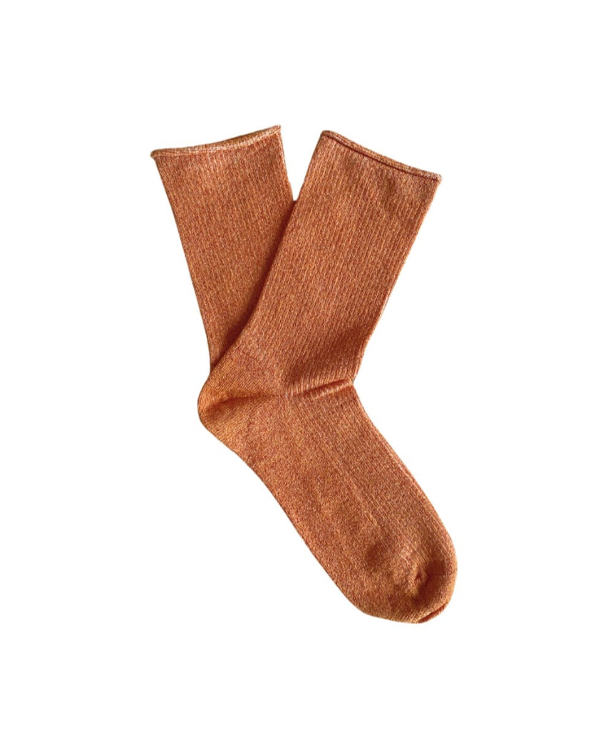 Klue - Glitter Lurex Socks - Terracotta, socks, Klue - Say It Sister