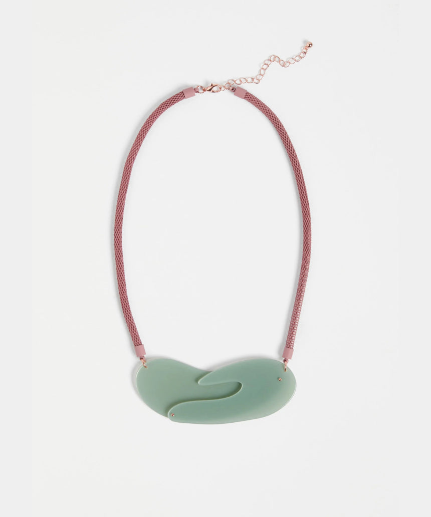Elk Neve Necklace with jade green beads, featuring a delicate design and silver clasp, showcasing natural stone accents.