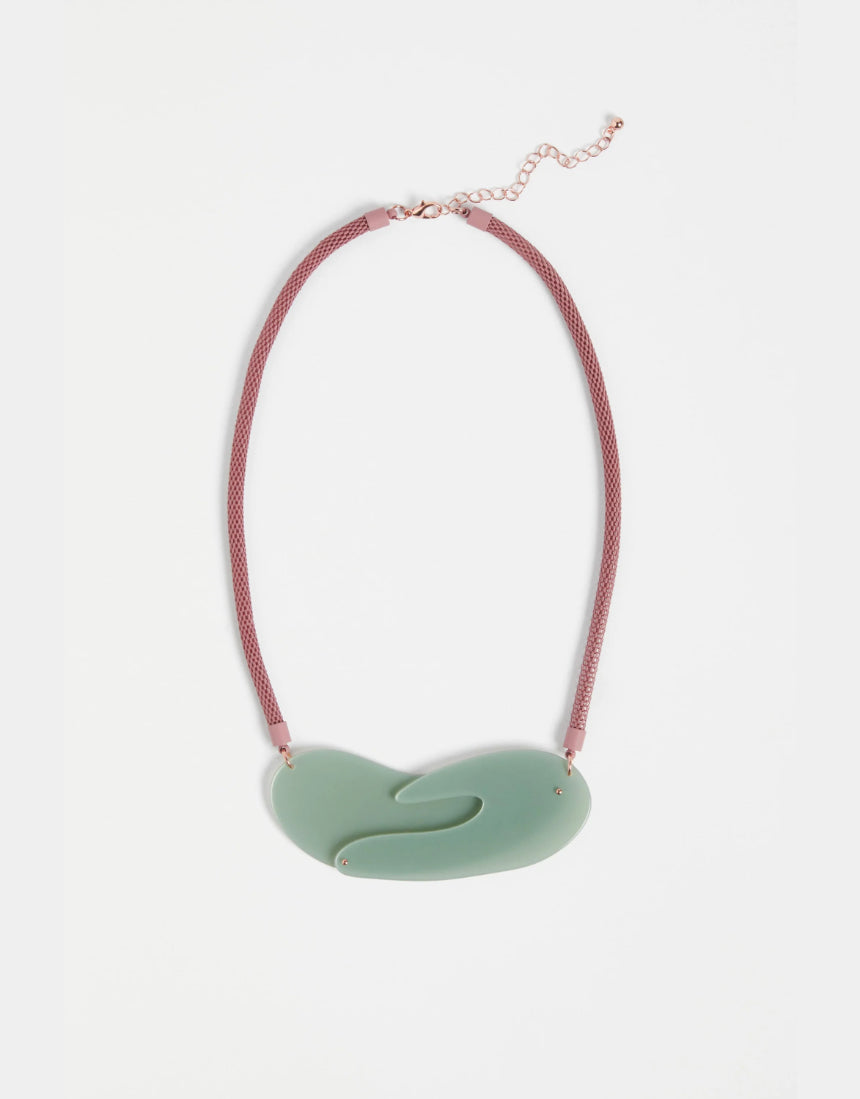 Elk Neve Necklace with jade green beads, featuring a delicate design and silver clasp, showcasing natural stone accents.