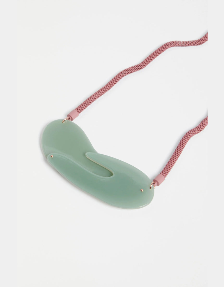 Elk Neve Jade Green Necklace featuring a vibrant green pendant and a delicate chain, stylish jewelry accessory.