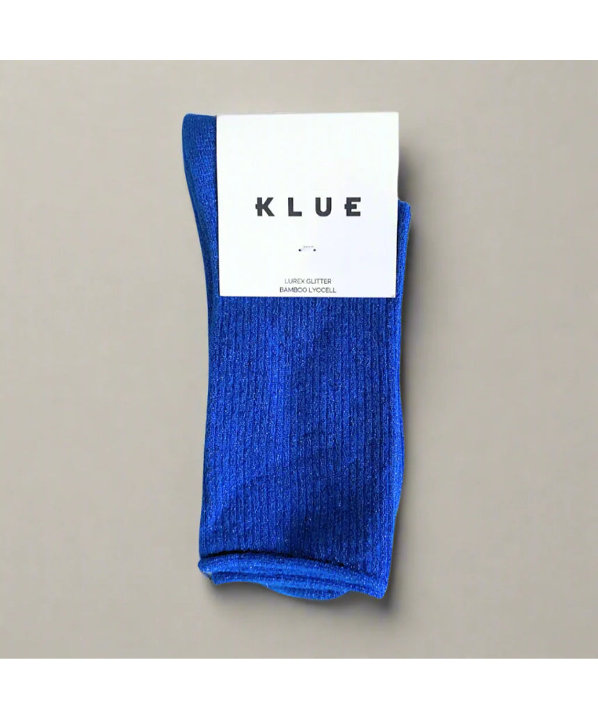 Klue - Glitter Lurex Socks - Electric Blue, socks, Klue - Say It Sister
