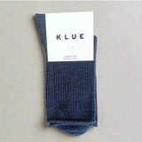 Blue Klue glitter lurex socks displayed on a plain background, showcasing their shiny, textured design and cozy fit.