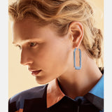 Elk - Innfellt Square Hoop Earring Denim Blue, Earrings, Elk - Say It Sister