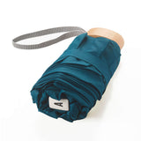 Anatole Octave Micro-Umbrella in mineral blue, compact closed umbrella with a sleek fabric cover and sturdy handle.