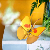Yellow butterfly wall art from Studio Roof featuring a vibrant butterfly design for wall decor.