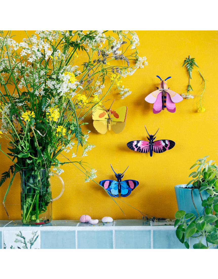 Yellow butterfly wall art by Studio Roof featuring a vibrant butterfly design for wall decor.