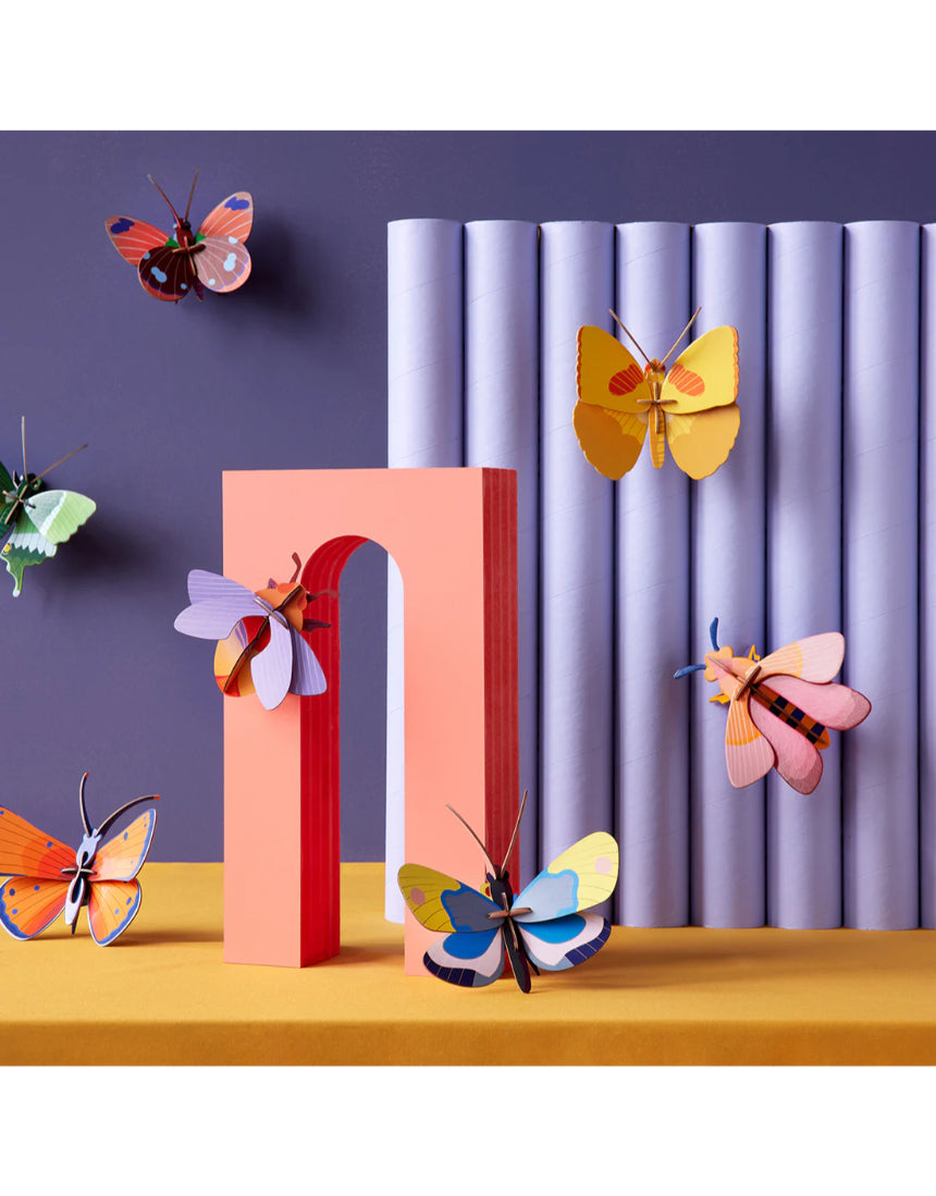 Yellow butterfly wall art by Studio Roof featuring a vibrant butterfly design, perfect as wall decor for a colorful accent.